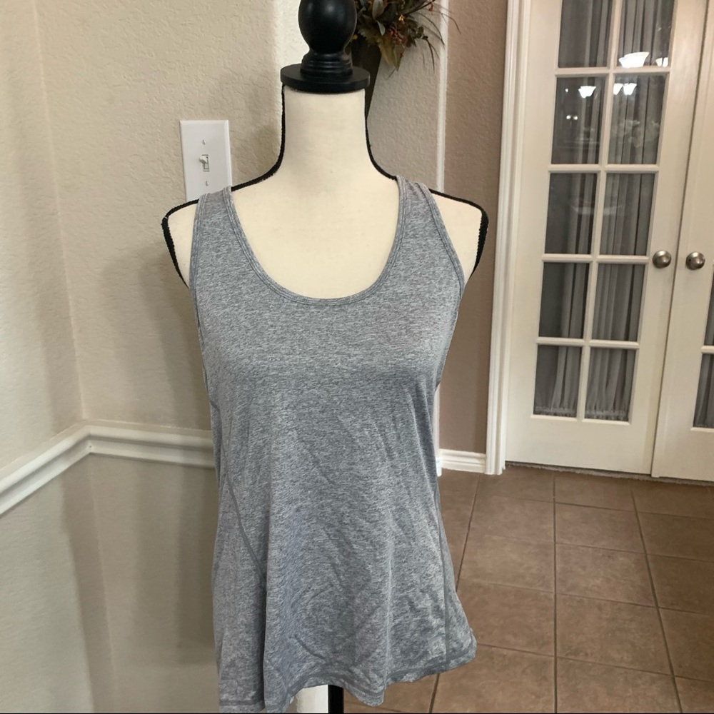 Icyzone gray marled razorback exercise lounge tank top Size L